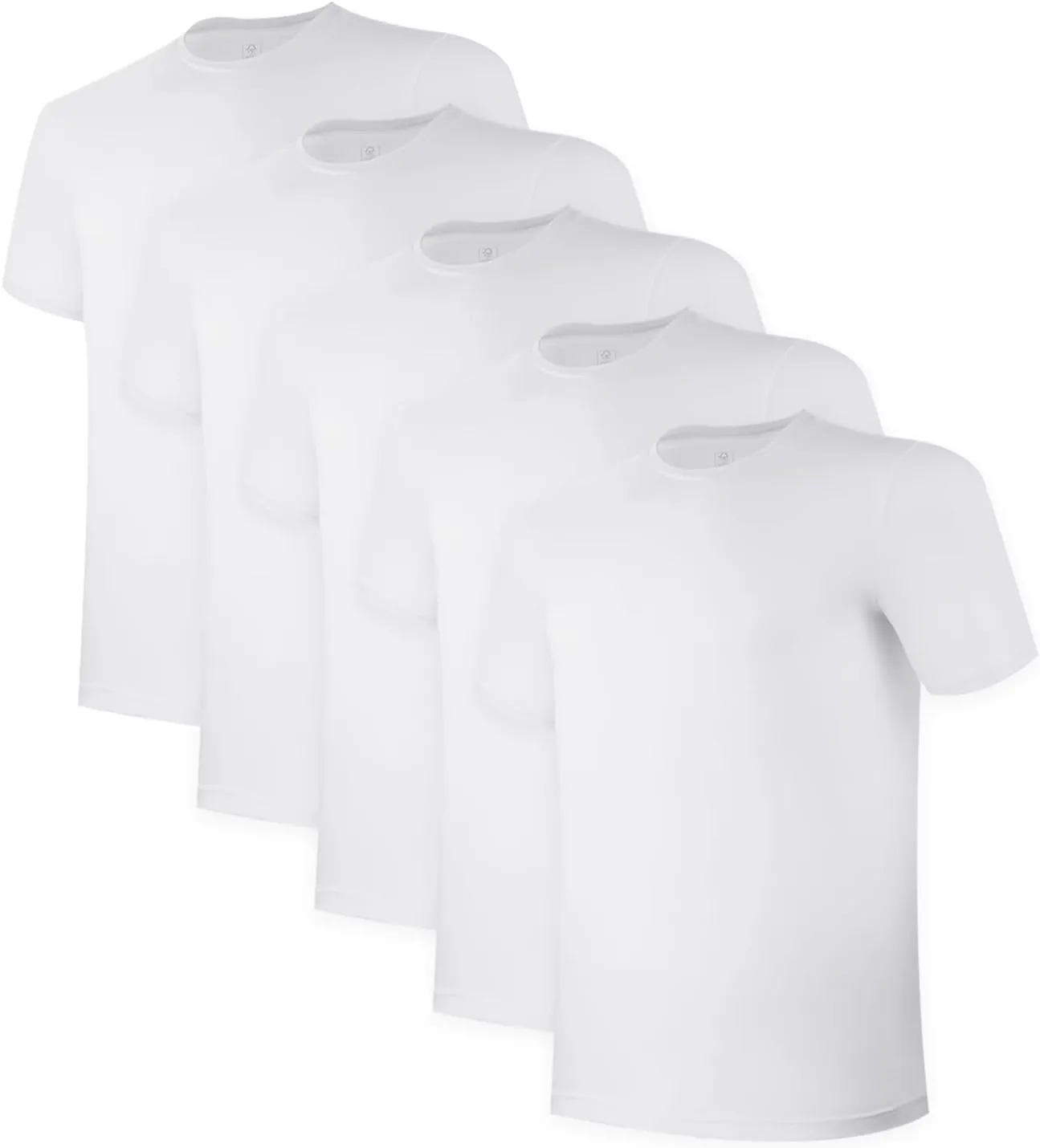 BAMBOO COOL Men's Undershirts Moisture-Wicking Tees Stretch Crew Neck Soft T-Shirts for Men,3 or 5 Pack