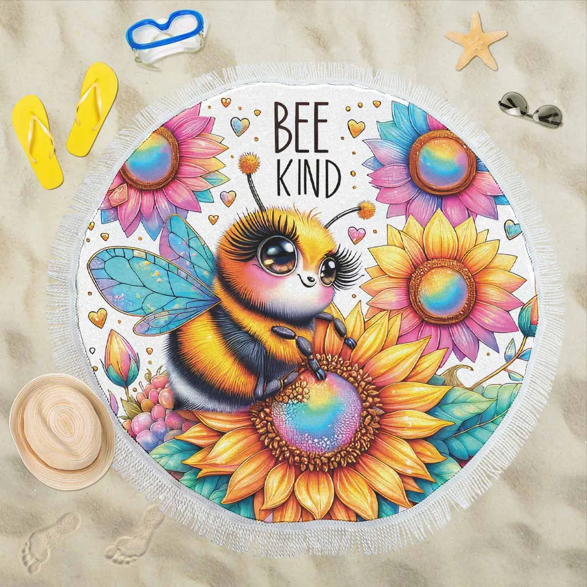 Be Kind Awd3510115  Circular Beach Shawl 59"