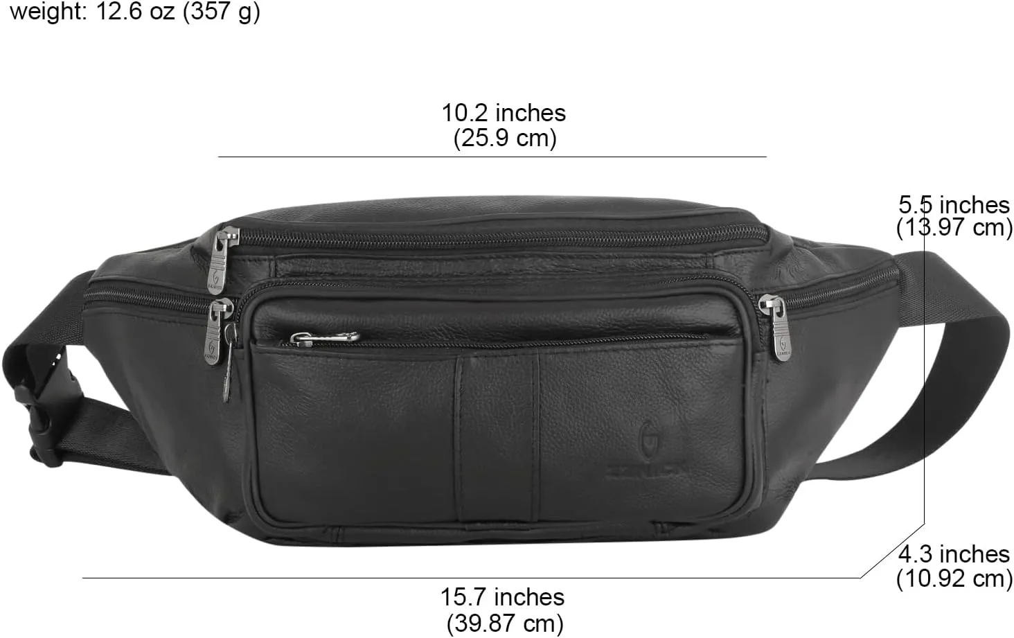 Genuine Leather Fanny Pack/Waist Bag/Organizer with Adjustable Belt, Multiple Pockets For Men and Women