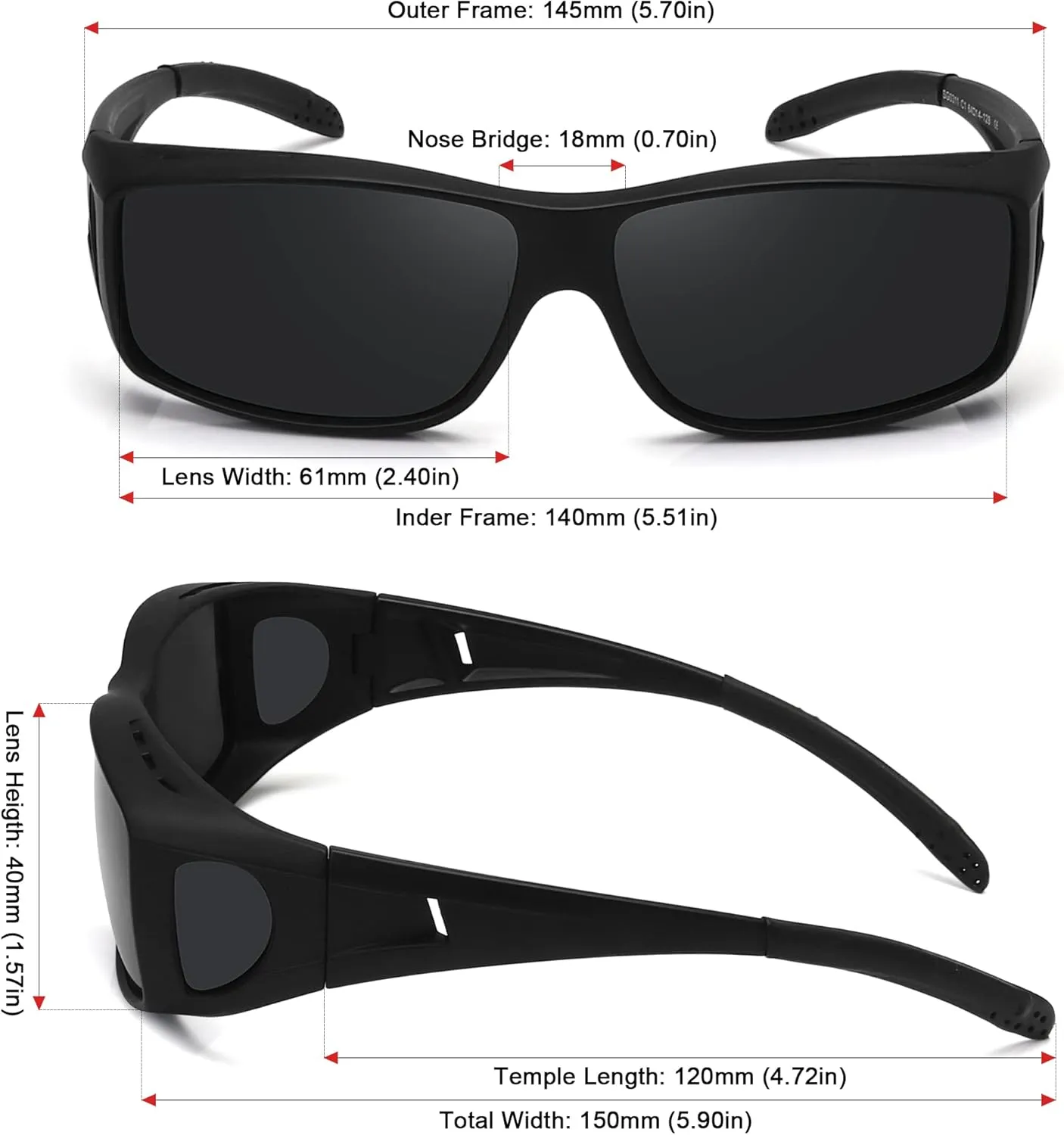 MEETSUN Fit Over Glasses Sunglasses for Men Women,Wrap Around Sunglasses Polarized UV400 Protection