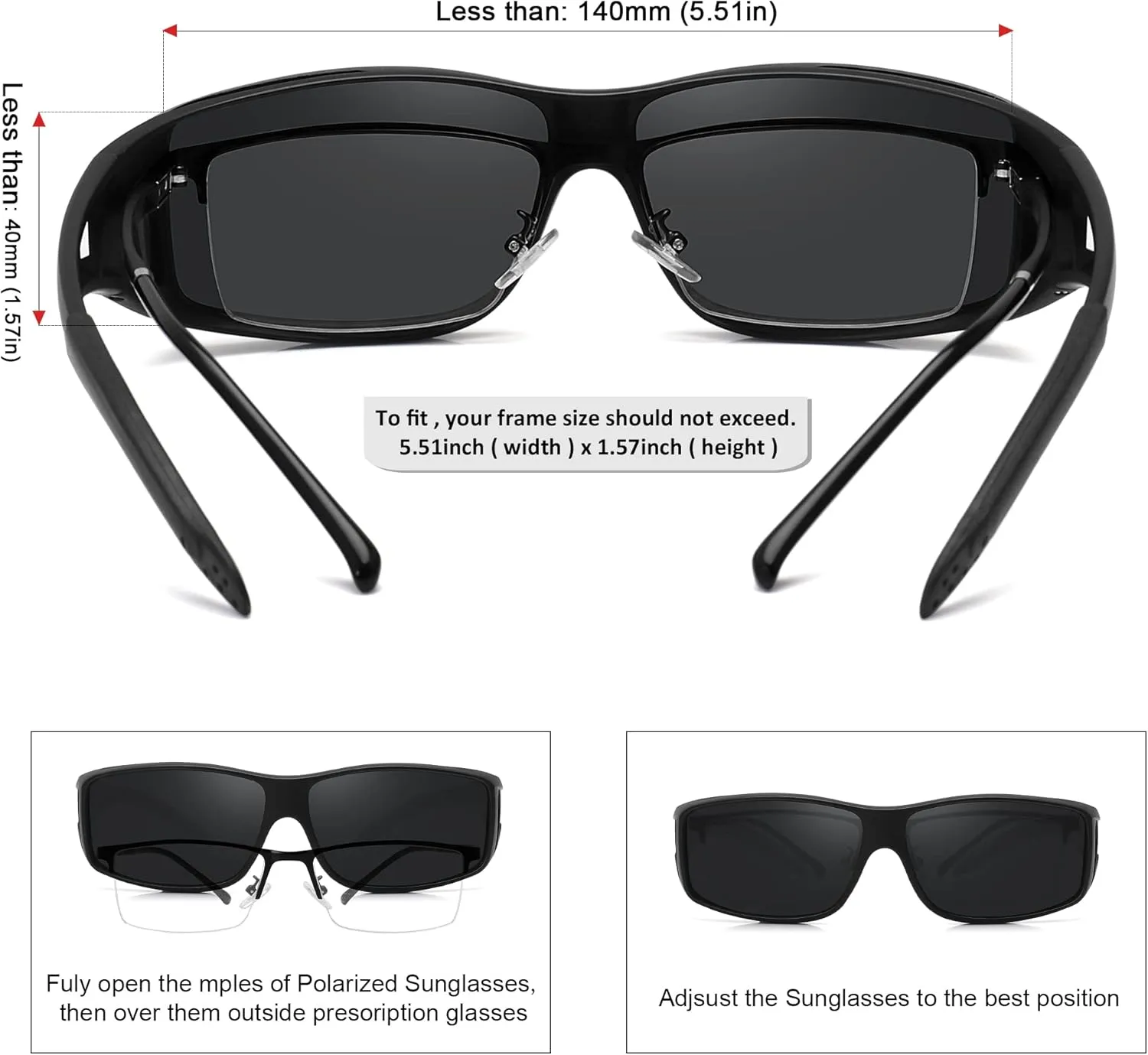 MEETSUN Fit Over Glasses Sunglasses for Men Women,Wrap Around Sunglasses Polarized UV400 Protection