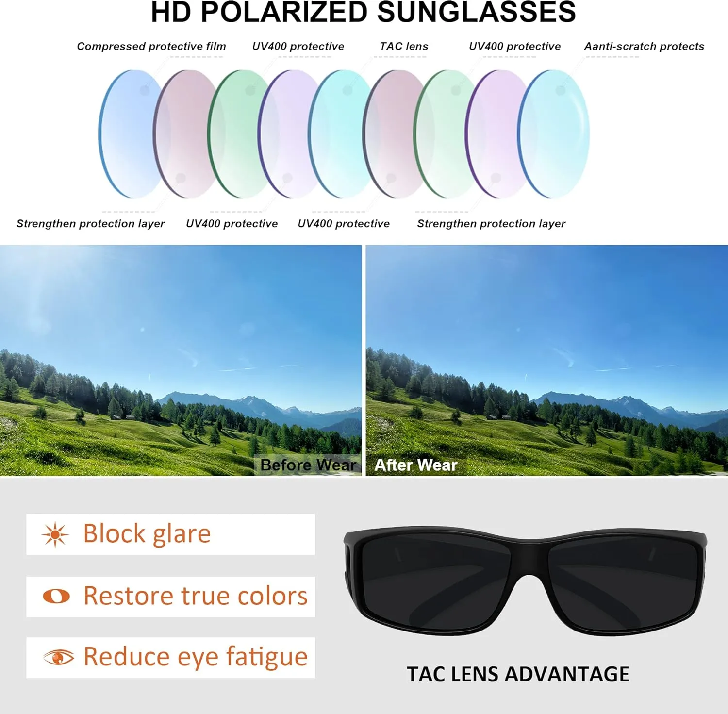 MEETSUN Fit Over Glasses Sunglasses for Men Women,Wrap Around Sunglasses Polarized UV400 Protection