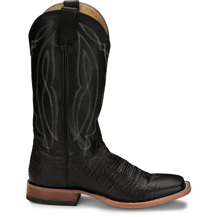 Men's Tony Lama Flat Black Square Toe Boot