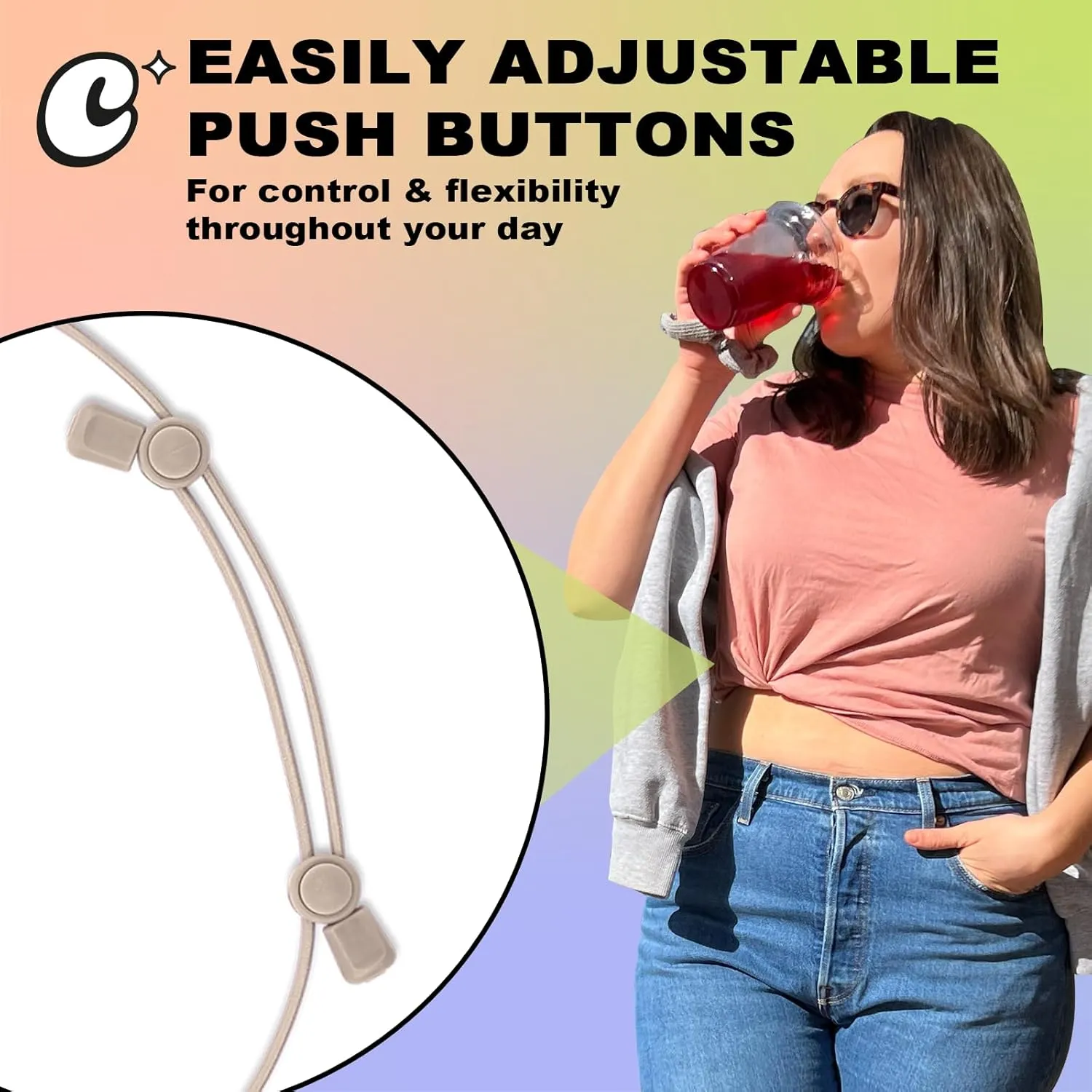 Original Adjustable Crop Tuck Waist Band Tool for Tucking Shirt and Sweater Top Size