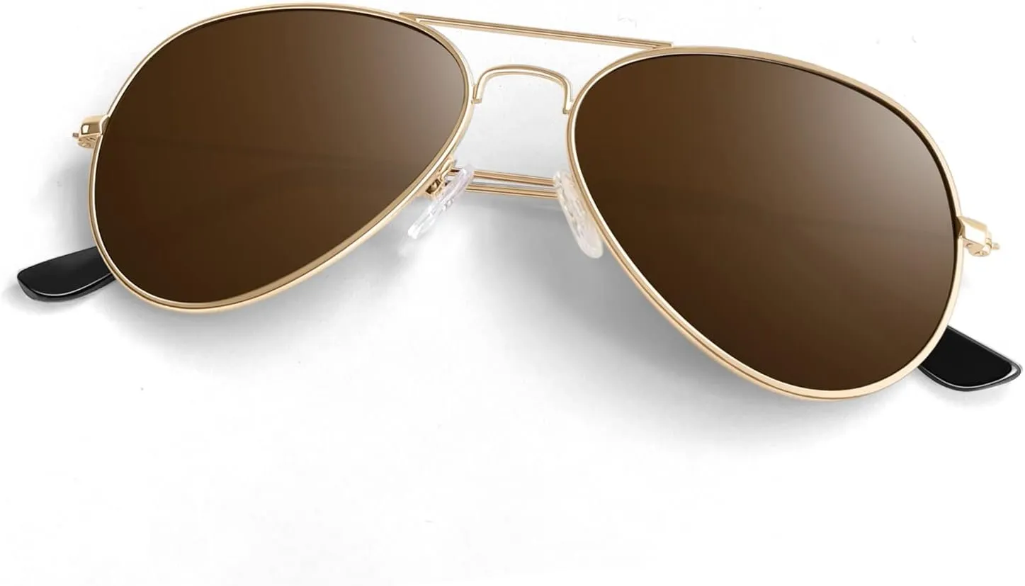 Pilot Sunglasses Men Womens Lightweight Metal Frame Polarized Shades UV400 Protection