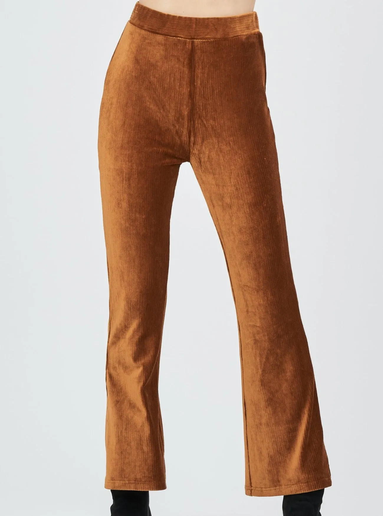 Ribbed Velvet Flare Pants