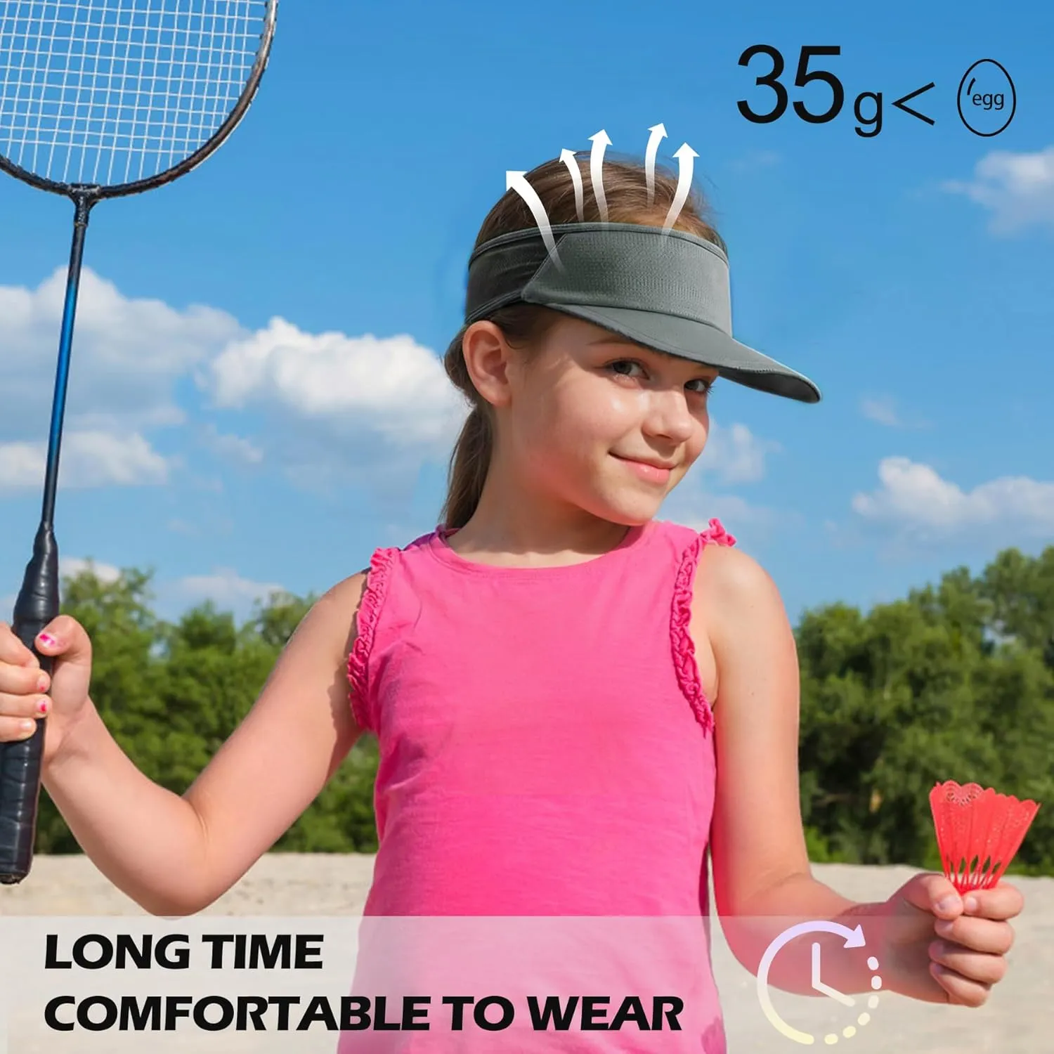 Sukeen Kids Sun Visor Hats for Girls Boys,Lightweight Sports Hat UPF50  Sun Hat Cooling Headwear Visor for Running Outdoors