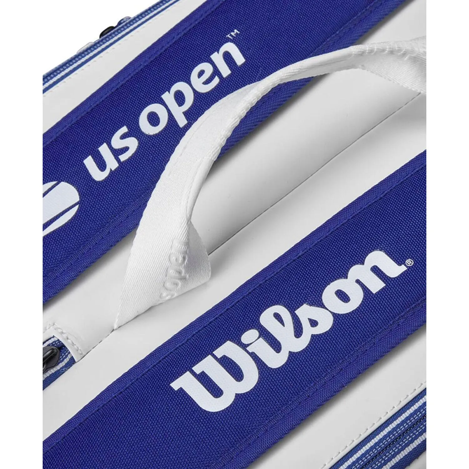 Wilson US OPEN 2023 Tour 12 Pack Racquet Bag, White/Blue